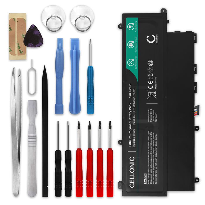 Battery for Samsung ATIV Book 5 NP530U3C, 530U3, 530U3B, NP540U4E, AA-PBYN4AB 7.4V 6000mAh + Tool-kit from CELLONIC