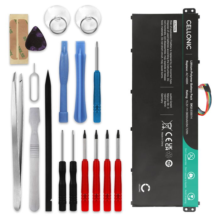 Acer Swift 3 SF314-52G-385X Akku + Werkzeug-Set 3600mAh Ersatzakku Batterie von subtel