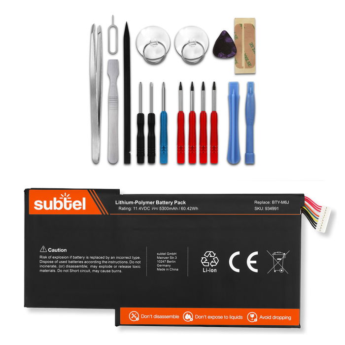 MSI GS63VR Akku + Werkzeug-Set 5700mAh Ersatzakku Batterie von subtel