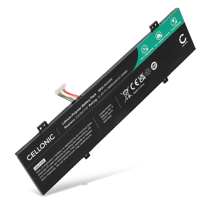 Akku für ASUS VivoBook Flip TP412FA, TP412U, TP412FA | ASUS C31N1733, C31PIJ1, 0B200-02970000 Laptop - 3600mAh 11.4V 