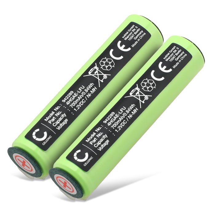 2x Braun Series 1 - 190 Akku 700mAh Ersatzakku Batterie von Cellonic
