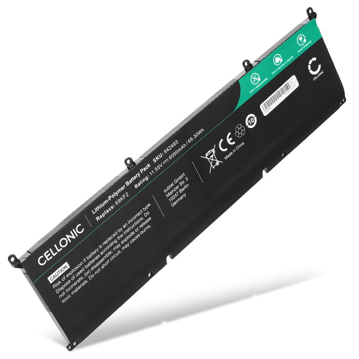 Akku für Dell XPS 15 9520, Precision 5550, 5560, Inspiron 16 Plus 7630, 7620, G15 5510, G15 5520, G15 5511, Alienware M15 R3, M17 R3, Dell 69KF2 Laptop - 6000mAh 11.55V von CELLONIC