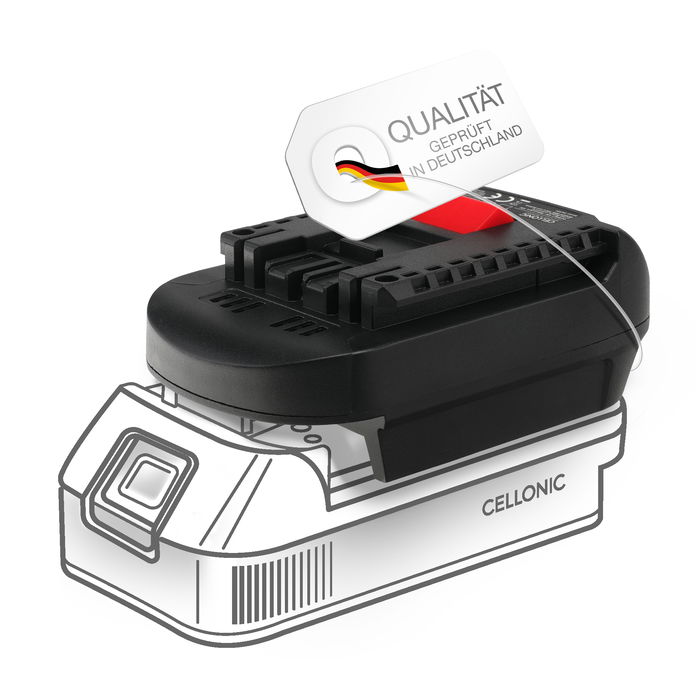 DeWalt 18V-20V oder Milwaukee 18V auf Bosch 18V Li-Ion Akku Adapter DM18BS von CELLONIC
