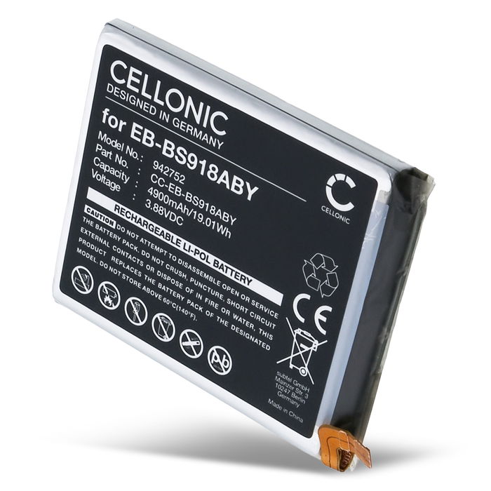 Akku für Samsung Galaxy S23 Ultra, S23 Ultra 5G, SC-52D, SGH-N795, SM-S9180 4900mAh von CELLONIC