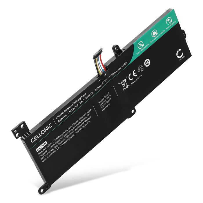 Battery for Lenovo V320-17IKBR, IdeaPad 3 14ADA05, 14IGL05, 130-15IKB, 320-14AST, 130-15AST, 130-14AST, Lenovo L16M2PB2, L16M2PB1 7.7V 4750mAh from CELLONIC
