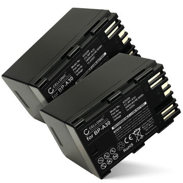 2x Battery for Canon XF605, EOS C300 Mark II, XF705, CA-CP200L, BP-A30, EOS C200B BP-A30 (3400mAh, 14.4V) from CELLONIC
