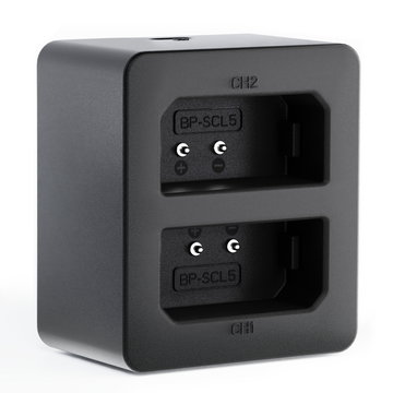 USB-Doppelladegerät (LC-SCL5) für Leica M10, M10-P, M10-R + 1m USB Kabel von CELLONIC