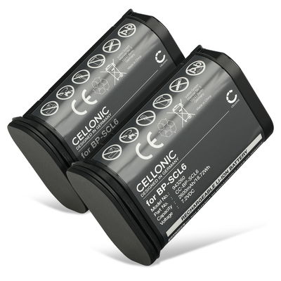 2x Battery for Leica Q2, Q3 BP-SCL6 (2600mAh, 7.2V) from CELLONIC