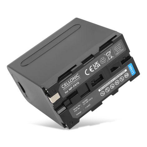 Akku für Sony HXR NX 100, NEX FS700R, FS700RH, HVR-Z1, HVR-V1, HVR-NX5 incl. USB-Out 2.4A - NP-F930 NP-F950 NP-F960 NP-F970 (10050mAh, 7.4V) von CELLONIC