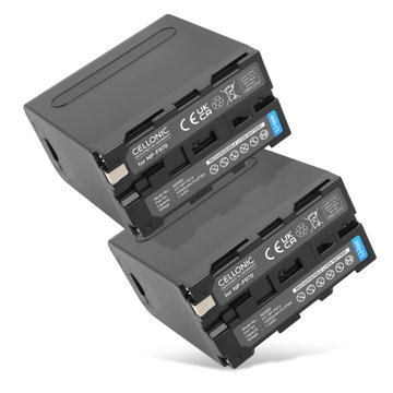 2x Akku für Sony HXR NX 100, NEX FS700R, FS700RH, HVR-Z1, HVR-V1, HVR-NX5 NP-F930 NP-F950 NP-F960 NP-F970 XL-B2 XL-B3 (10050mAh, 7.4V) von CELLONIC