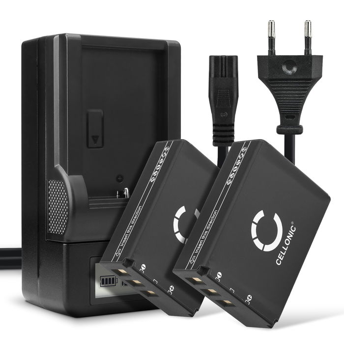 2x Akku für Fuji FinePix SL300 SL280 SL1000 S1 SL240 SL260 SL245 SL305 F305 NP-85 (1600mAh, 3.7V) + Ladegerät von CELLONIC