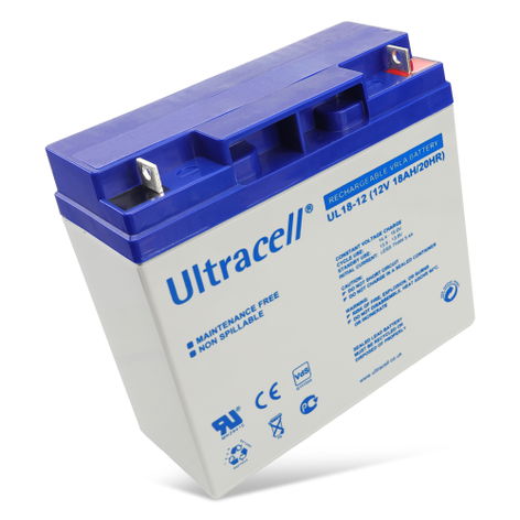 Ultracell UC18-12 Blei-Akku 12V 18Ah AGM Batterie wartungsfrei für USV, Alarmanlage, Notstrom