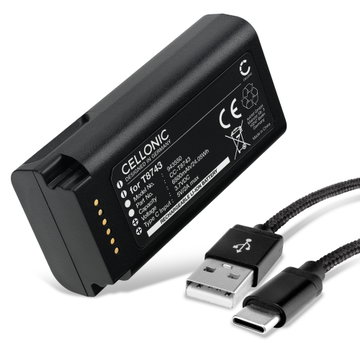 Battery for Eufy Video Doorbell E340, T8743 T8743 (6500mAh, 3.7V) by CELLONIC + USB C Cable