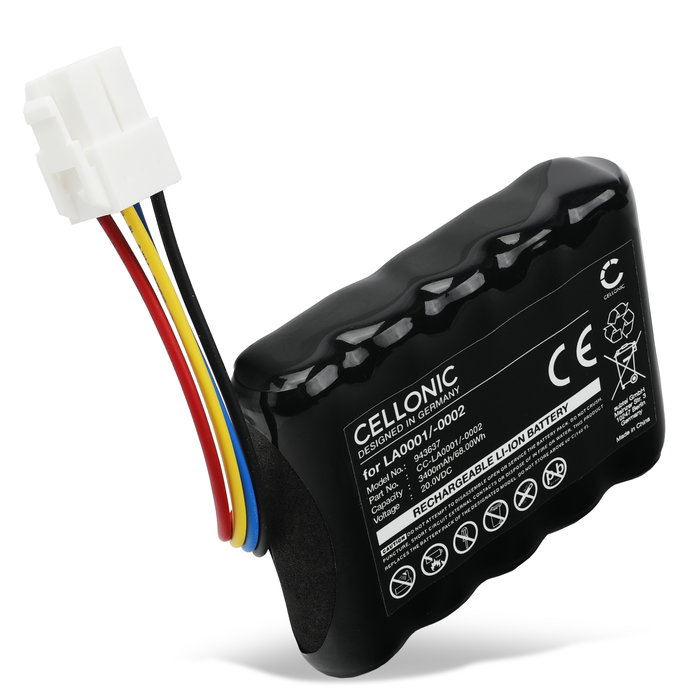 Akku für Landxcape LX790 600m2, LX796 300m2, LX790i, LX799 300 m², LX791, LX797, LX792 600m2, LX795 400m2, LX793 LA0002, LA0001 (3400mAh, 20V) von CELLONIC