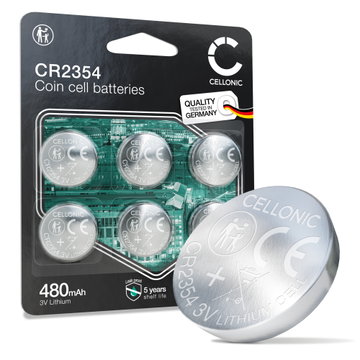 CELLONIC CR2354 Knopfzellen-Batterien (Lithium, 480, 3V) für Autoschlüssel Medizinische Geräte Uhren – x6-Pack