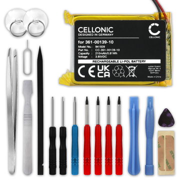 1x Akku für Garmin Venu 2, Fenix 7S, 361-00139-10 (210mAh, 3.7V) + Werkzeug-Set von CELLONIC