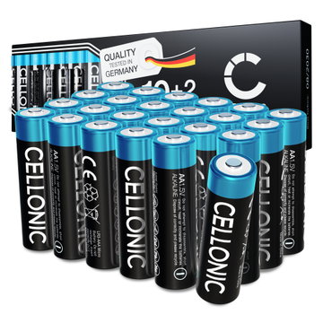 24er-Pack CELLONIC 1.5V Alkaline AA Batterien – 2900mAh LR6, AM3, Mignon, MN1500 Einwegbatterien für Fernbedienungen, Spielzeug, Taschenlampen, Uhren & mehr