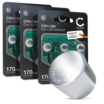 CELLONIC CR1/3N Knopfzellen-Batterien (Lithium, 170mAh, 3V) für Hundehalsbänder, Kameras, Laservisierungen – x15-Pack